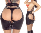Leather Desire Mini Skirt – PU Leather Lingerie Skirt for Women