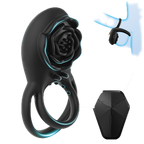 RoseVibe Silicone Vibrating Cock Ring – Couples Pleasure Toy with Clitoral Stimulator