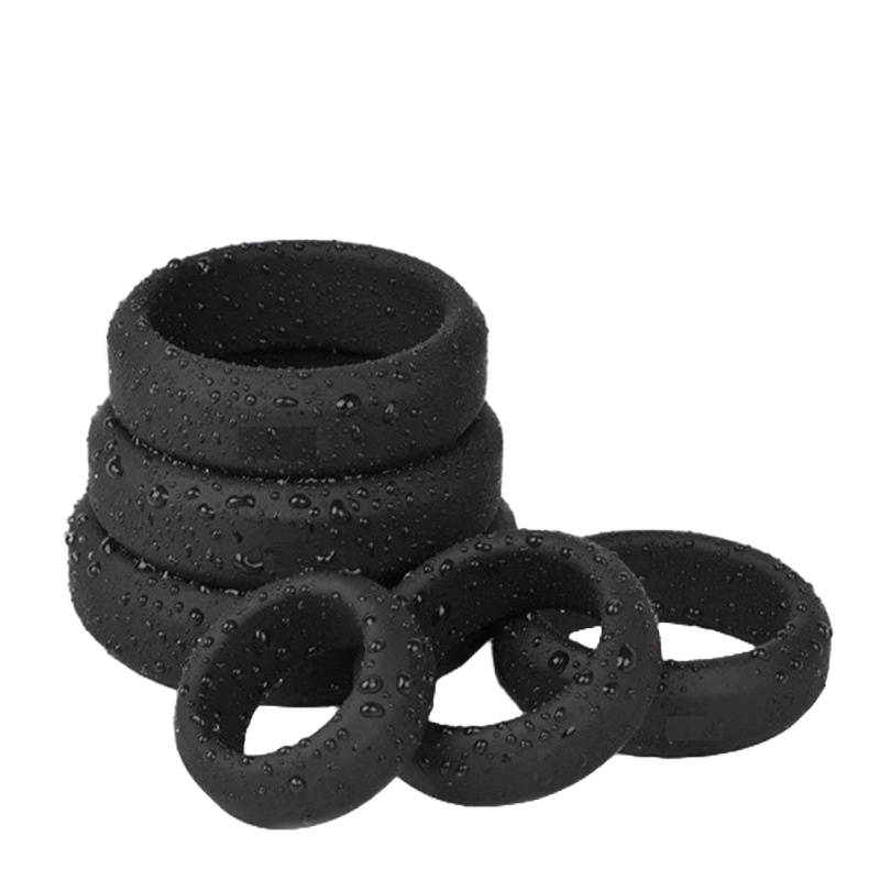 FlexiPlay 6-Piece Silicone Horseshoe Ring Set – Adjustable Scrotum & Penis Bondage Rings