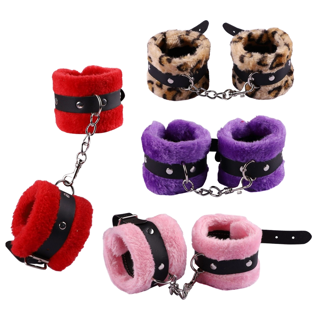 VelvetGrip PU Plush Handcuffs – Soft BDSM Restraint Toy for Adults