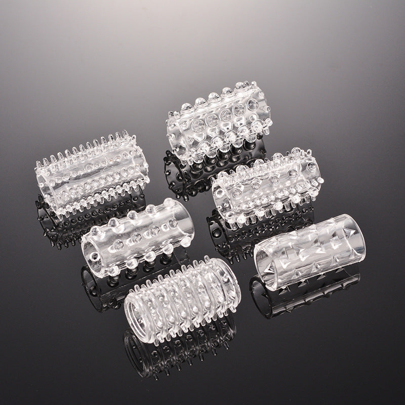 Crystal Finger Ring Male Toy Set – 6-Piece Stretchable TPR Pleasure Rings