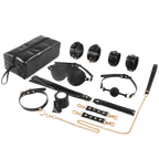 Dominion 8-Piece SM Bondage Set – Handcuffs, Gag, Whip & Collar with Storage Bag