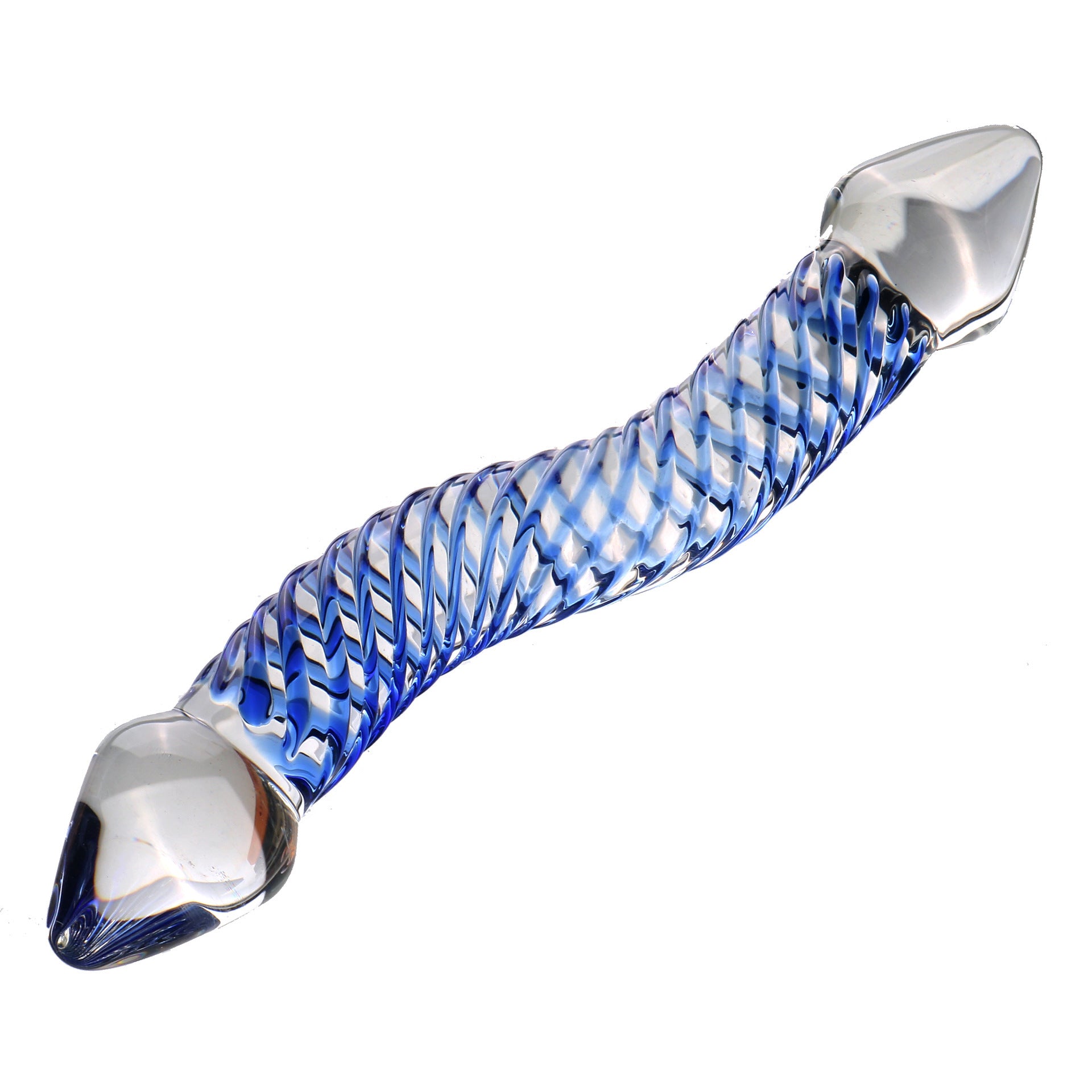 S-Curved Transparent Double-Headed Glass Toy for Women