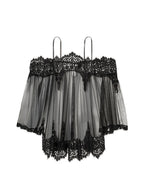 White gauze strapless lace lingerie