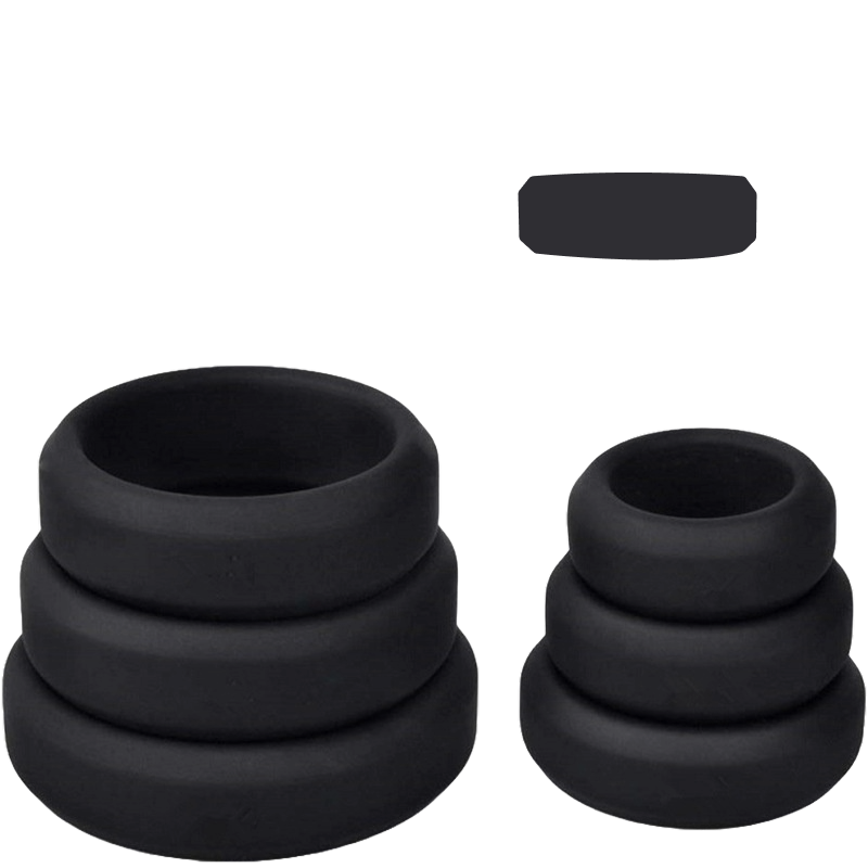 FlexiPlay 6-Piece Silicone Horseshoe Ring Set – Adjustable Scrotum & Penis Bondage Rings