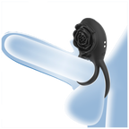 RoseVibe Silicone Vibrating Cock Ring – Couples Pleasure Toy with Clitoral Stimulator