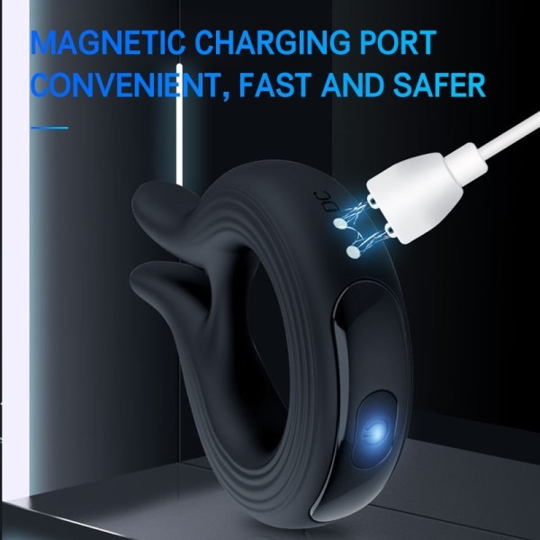 VibeRing Rabbit Ear Silicone Cock Ring – Electric Stimulation & Delayed Intercourse Toy for Men