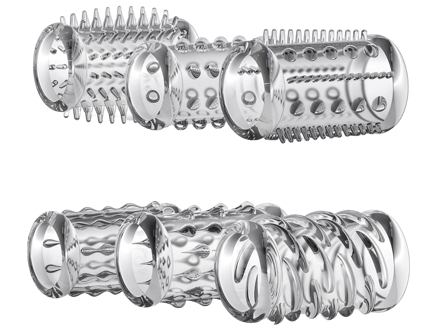 Crystal Finger Ring Male Toy Set – 6-Piece Stretchable TPR Pleasure Rings