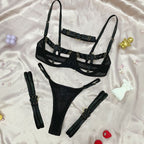 Seductress Mesh Lingerie Set – Erotic Uniform with Bra, Panties & Accessories