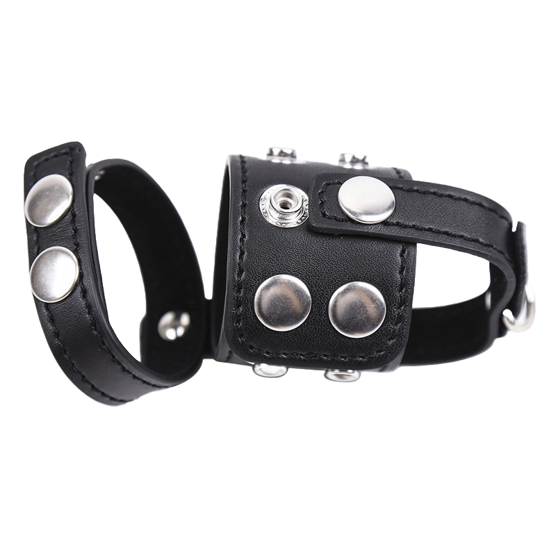 PowerExtend Men’s Cock Bondage & Extension Set – Leather & Alloy Restraint Toy