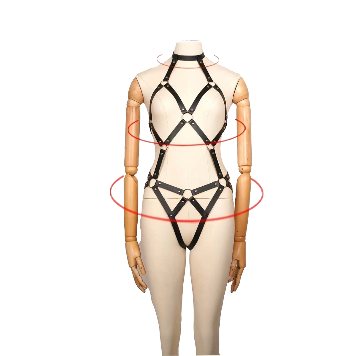 Midnight Enforcer PU Leather Bondage Coat – Hollow Strap Discipline Wear