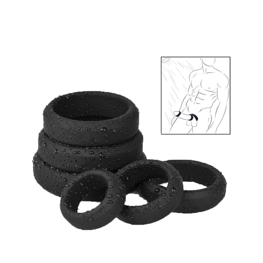 FlexiPlay 6-Piece Silicone Horseshoe Ring Set – Adjustable Scrotum & Penis Bondage Rings