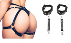 BoundElegance Waist Belt & Handcuffs Set – Adjustable Female Bondage Gear