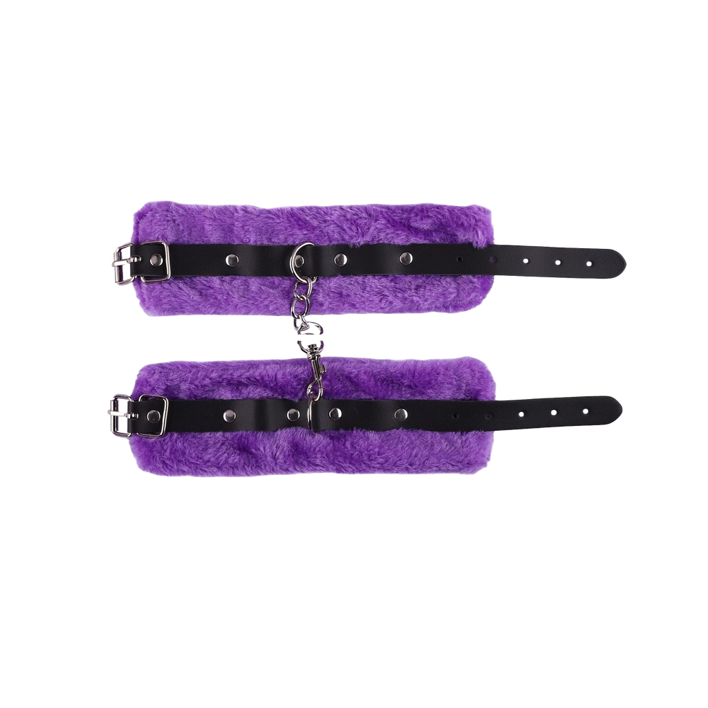 VelvetGrip PU Plush Handcuffs – Soft BDSM Restraint Toy for Adults