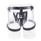 IronClad Men’s Leather Chastity Shorts – Adjustable Bondage Panties