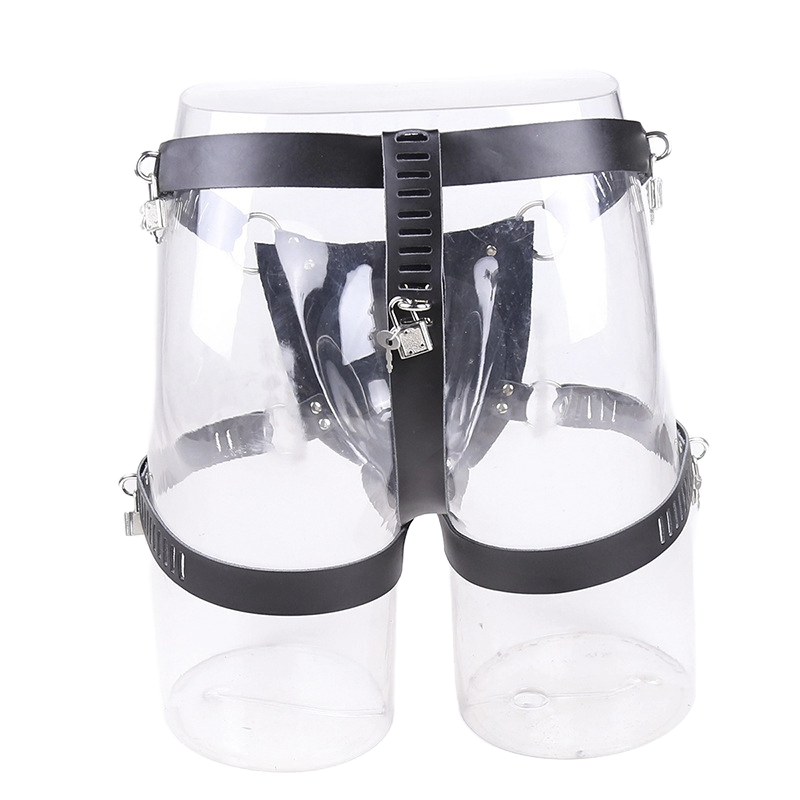 IronClad Men’s Leather Chastity Shorts – Adjustable Bondage Panties