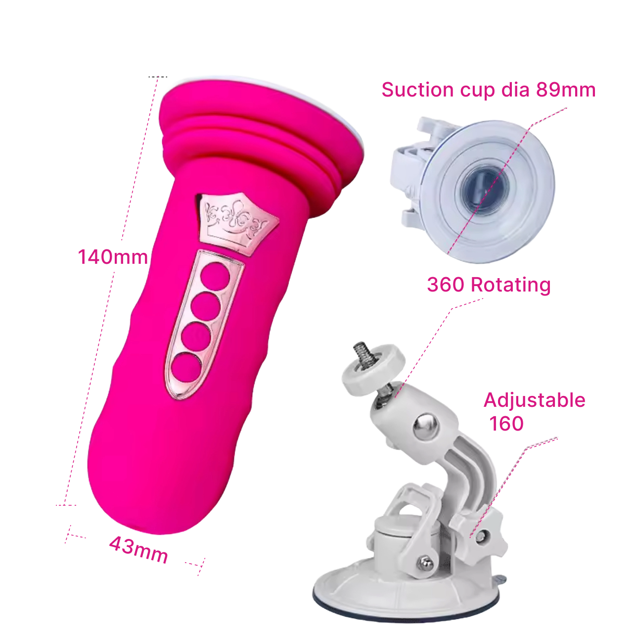 Rechargeable Suction Cup Thrusting Massager