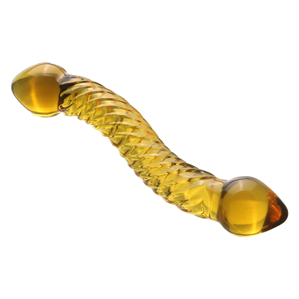 S-Curved Transparent Double-Headed Glass Toy for Women