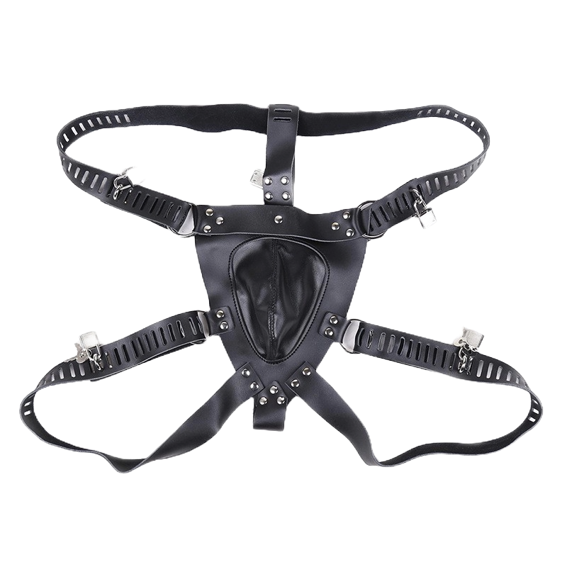 IronClad Men’s Leather Chastity Shorts – Adjustable Bondage Panties