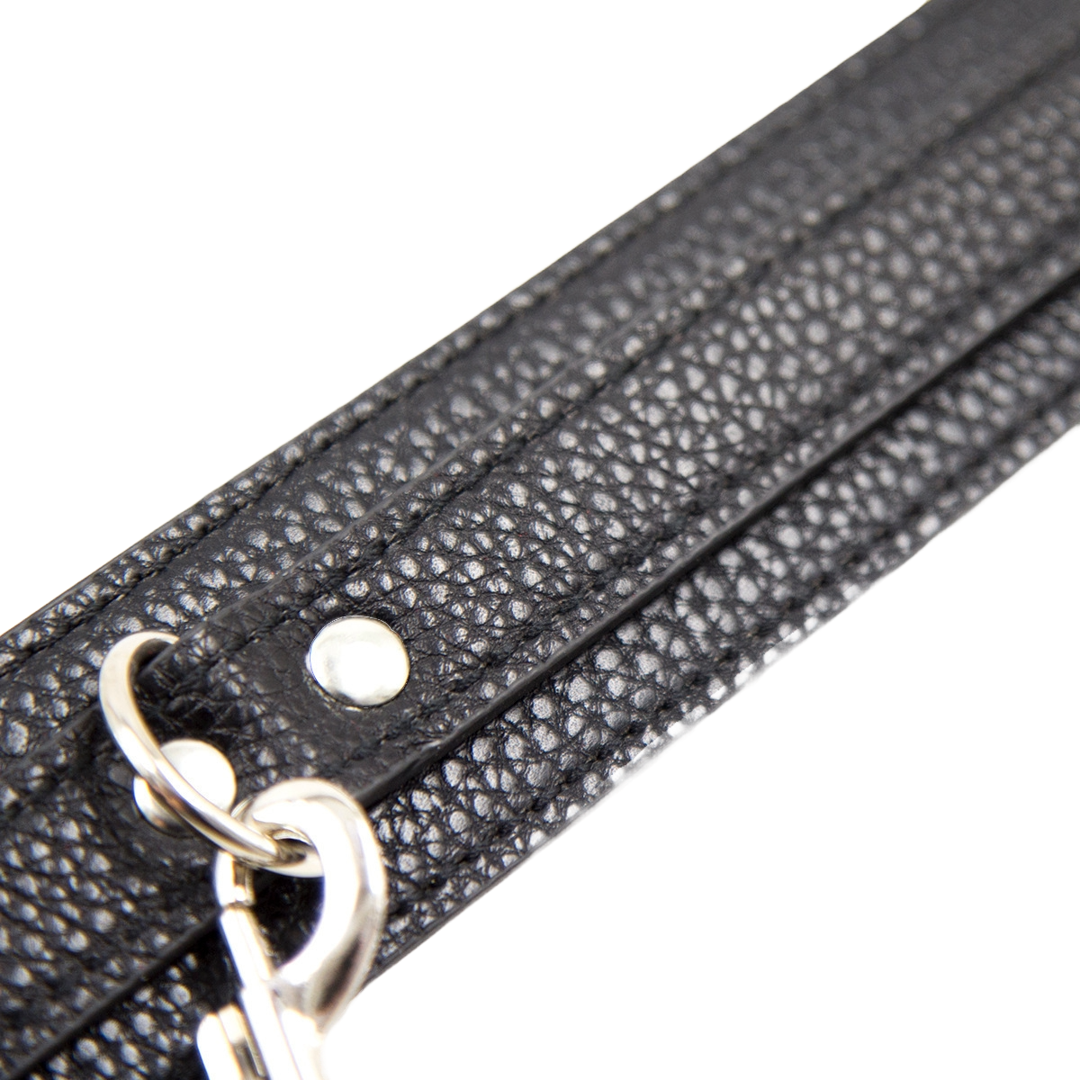 IronClad PU Leather Neck Collar with Chain – Adjustable Bondage Accessory