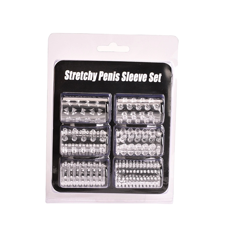 Crystal Finger Ring Male Toy Set – 6-Piece Stretchable TPR Pleasure Rings