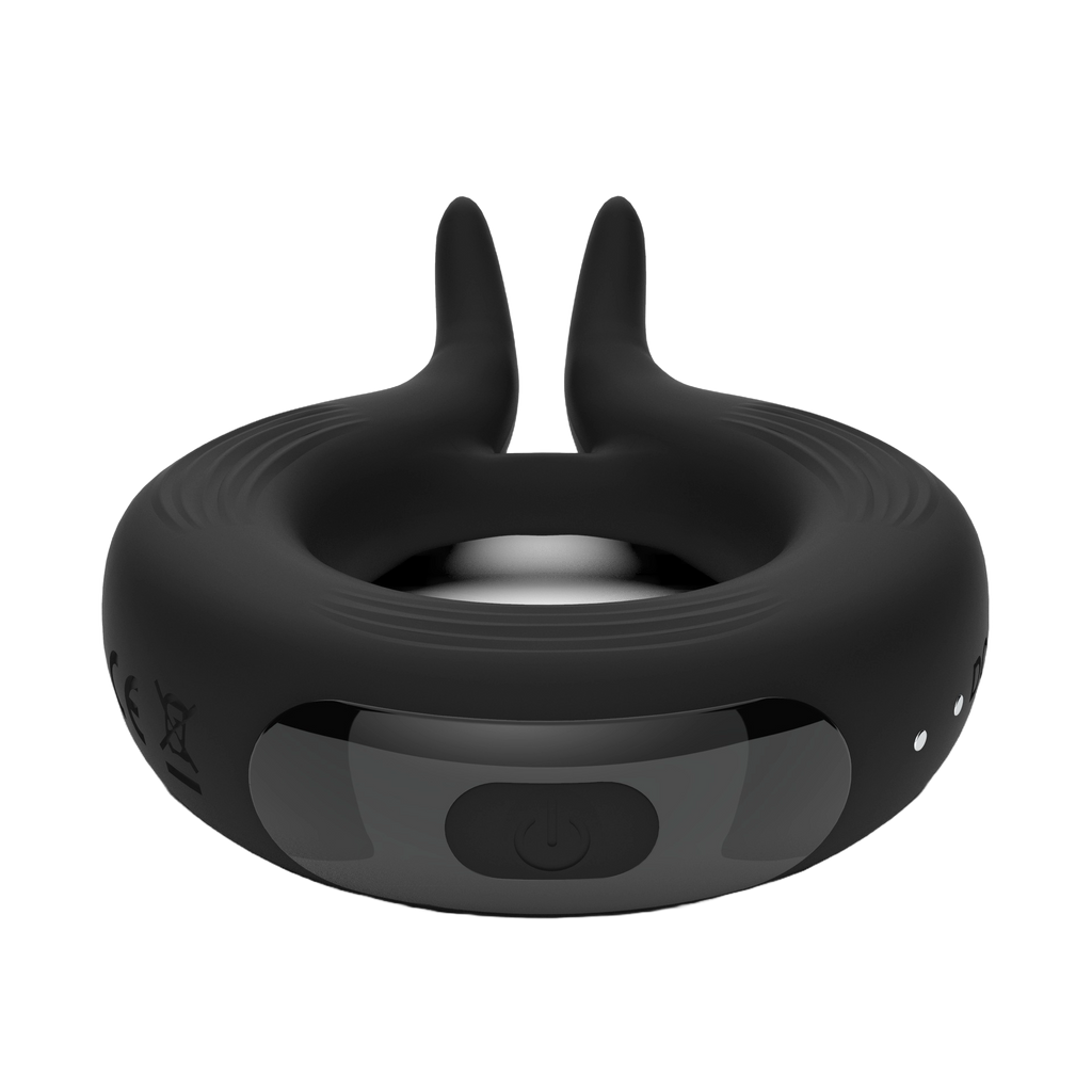 VibeRing Rabbit Ear Silicone Cock Ring – Electric Stimulation & Delayed Intercourse Toy for Men