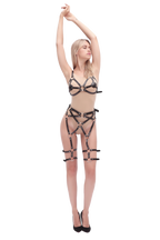 DarkEmbrace PU Leather Hollow Sling Bra – Tight Bondage Lingerie