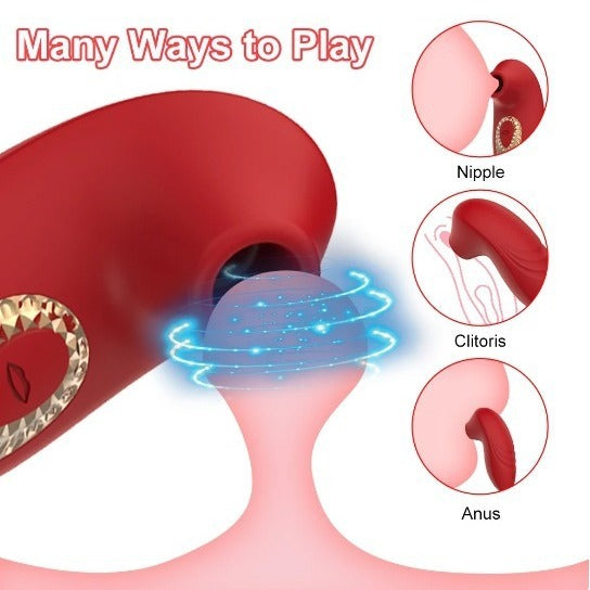 Red Breast Massager – 10 Frequency Sucking Vibrator for Women