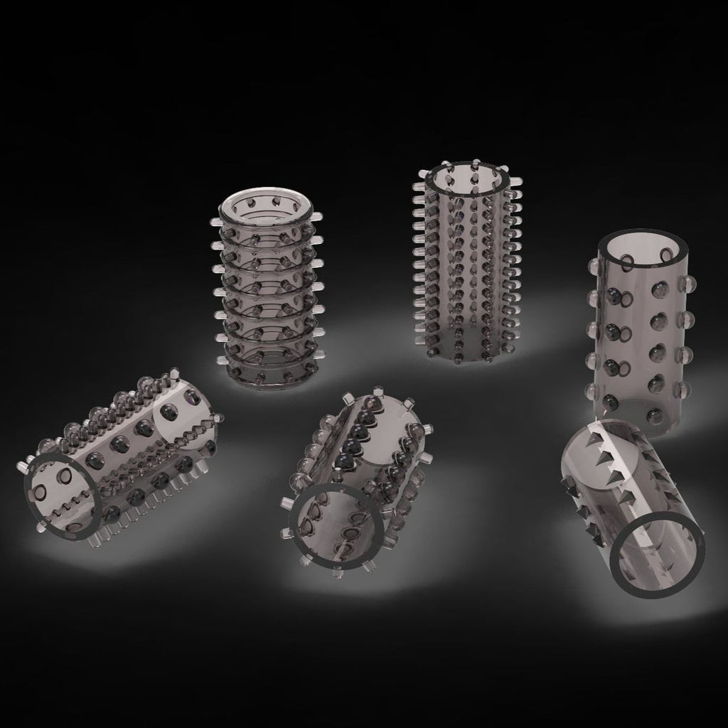 Crystal Finger Ring Male Toy Set – 6-Piece Stretchable TPR Pleasure Rings