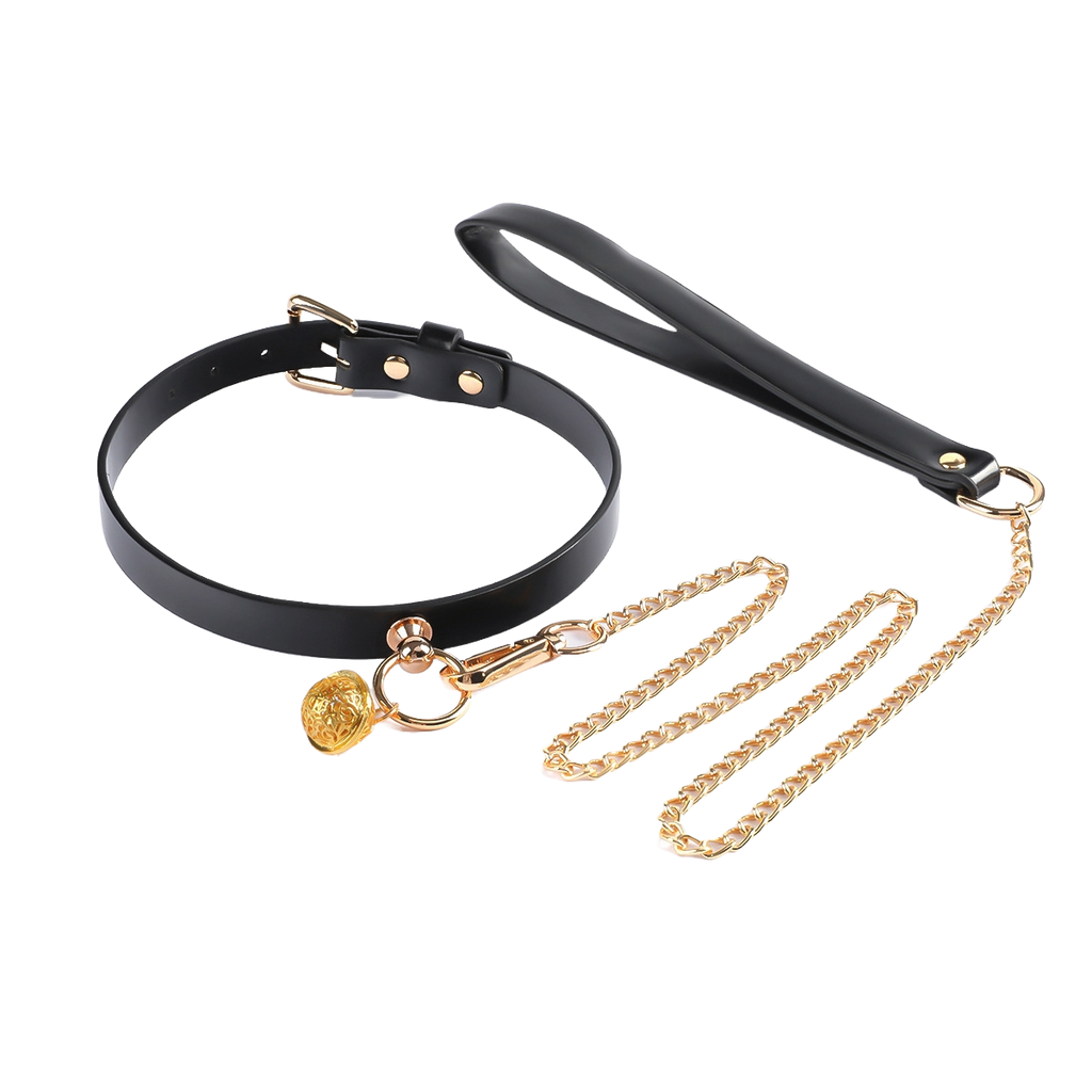 Dominion 8-Piece SM Bondage Set – Handcuffs, Gag, Whip & Collar with Storage Bag