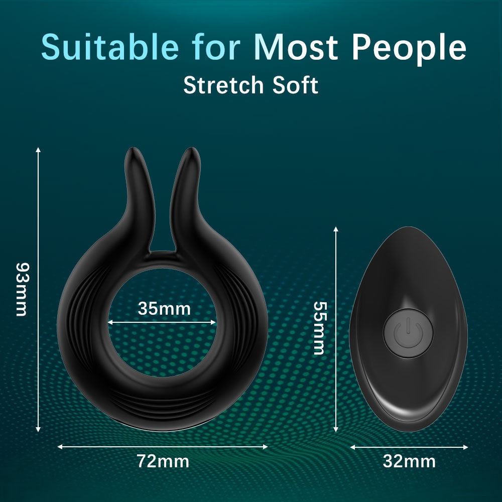 VibeRing Rabbit Ear Silicone Cock Ring – Electric Stimulation & Delayed Intercourse Toy for Men