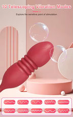 Rose-Shaped Thrusting & Sucking Vibrator