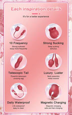 Rose-Shaped Thrusting & Sucking Vibrator