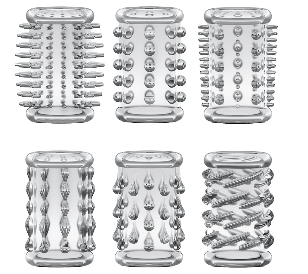 Crystal Finger Ring Male Toy Set – 6-Piece Stretchable TPR Pleasure Rings