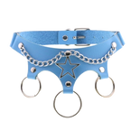 SkySpike Punk Leather Choker – Egirl Cosplay & Bondage Neck Accessory