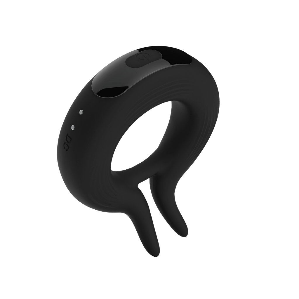VibeRing Rabbit Ear Silicone Cock Ring – Electric Stimulation & Delayed Intercourse Toy for Men