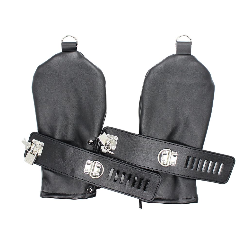 PawPlay Adjustable Leather Hand & Leg Restraints – BDSM Bondage Set