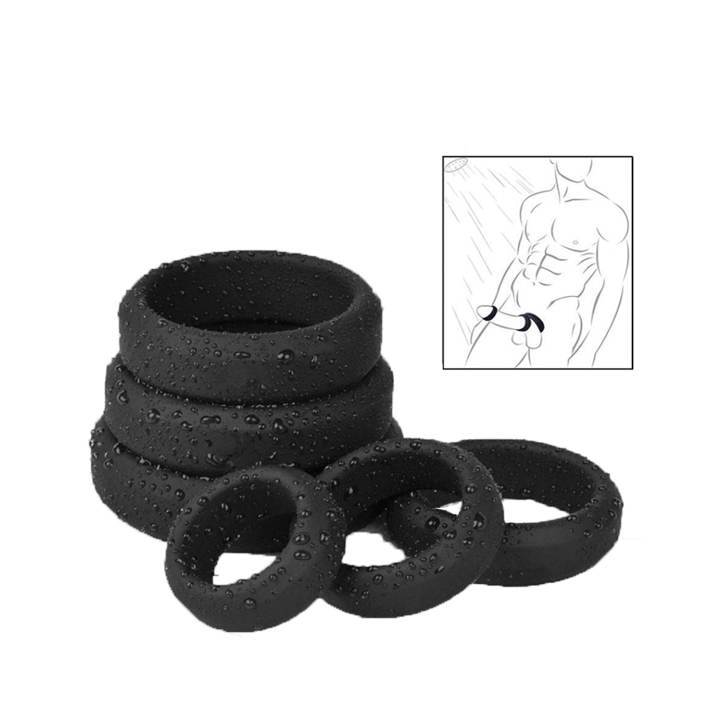 FlexiPlay 6-Piece Silicone Horseshoe Ring Set – Adjustable Scrotum & Penis Bondage Rings