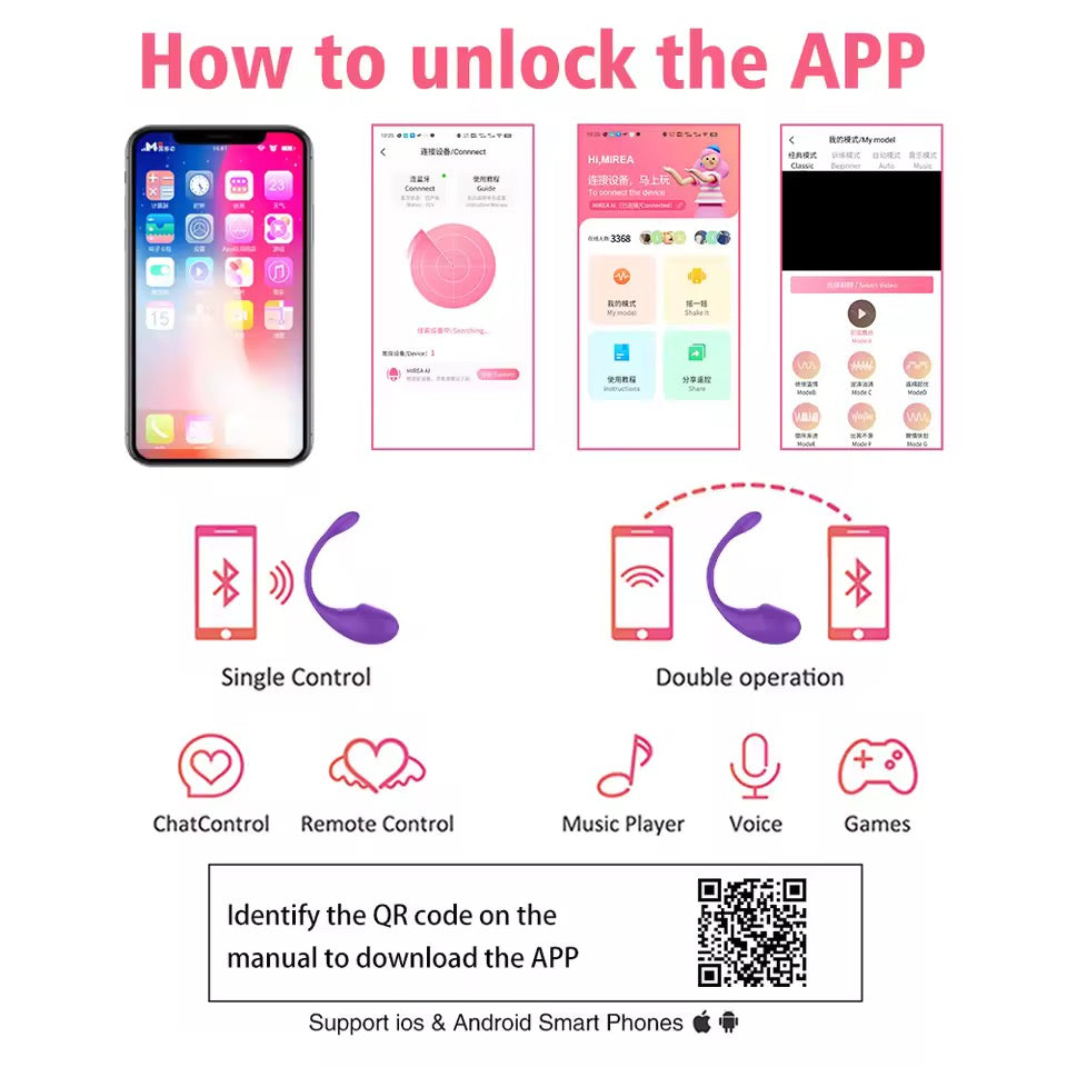 Bluetooth App-Controlled Clitoral & G-Spot Vibrator