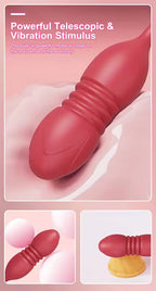 Rose-Shaped Thrusting & Sucking Vibrator