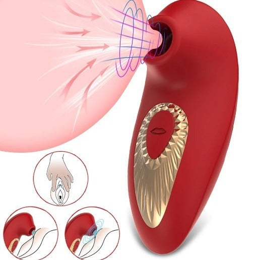 Red Breast Massager – 10 Frequency Sucking Vibrator for Women